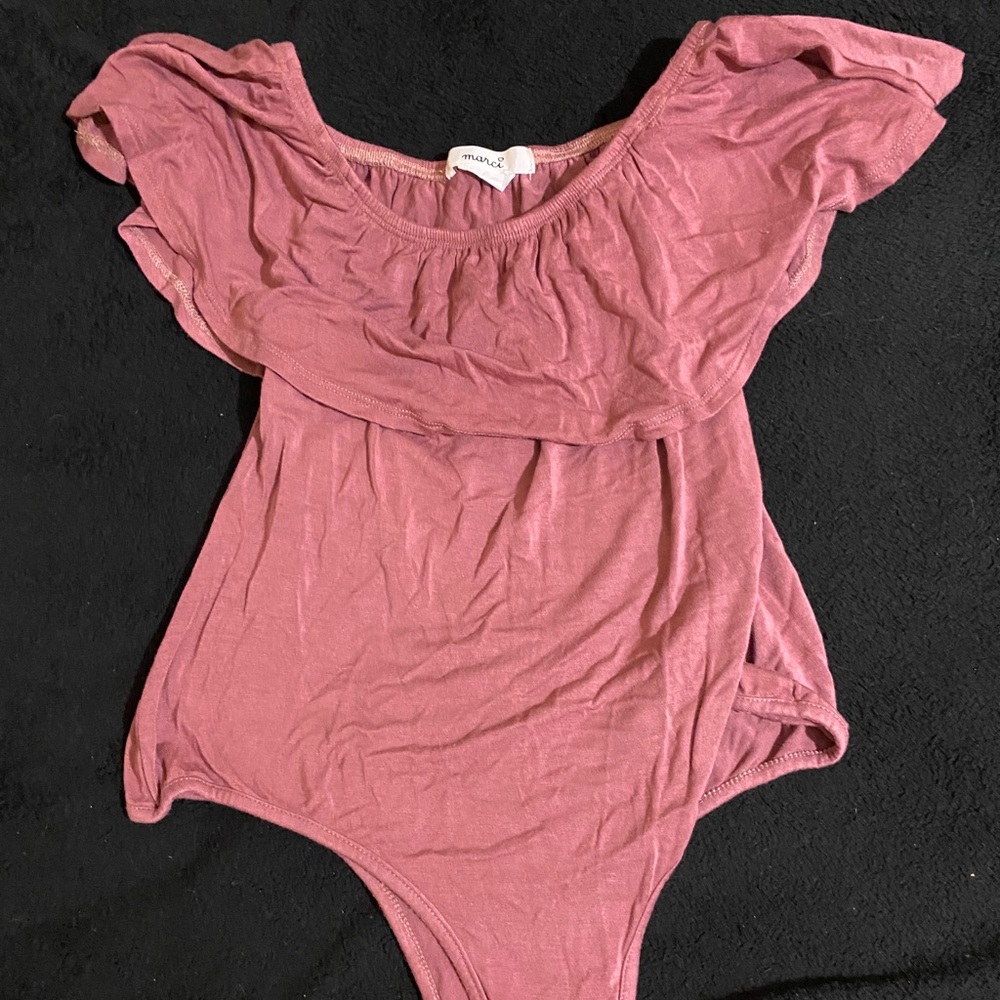 Pink Marci off the shoulder body suit
